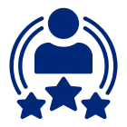 User icon with three stars
