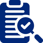 Checklist and magnifying glass icon