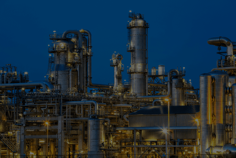 Industrial refinery at night