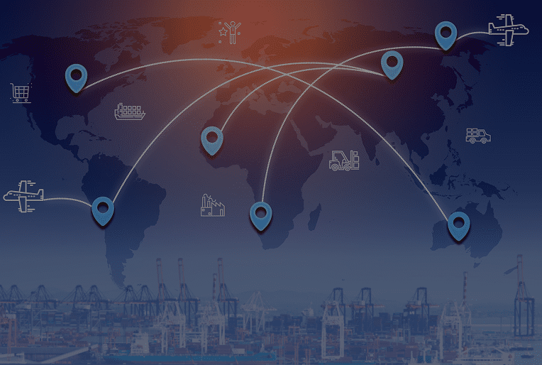 International trade routes graphic